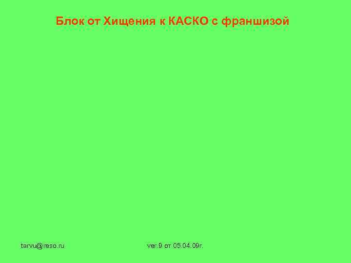 Блок от Хищения к КАСКО с франшизой tarvu@reso. ru ver. 9 от 05. 04.