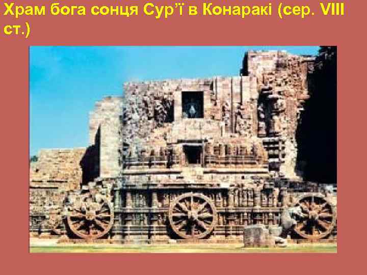 Храм бога сонця Сурʼї в Конаракі (сер. VIII ст. ) 