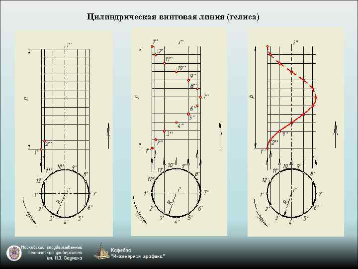 Цилиндрическая винтовая линия (гелиса) 