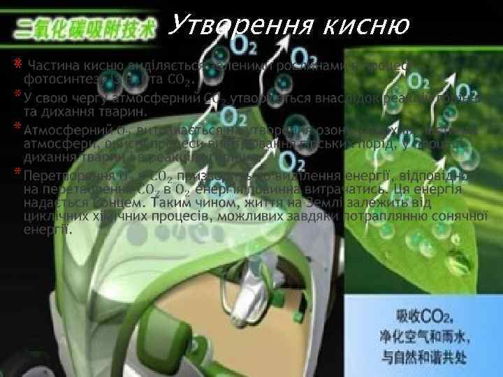 Утворення кисню * 