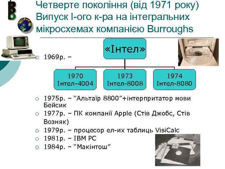 Четверте покоління (від 1971 року) Випуск І-ого к-ра на інтегральних мікросхемах компанією Burroughs ¡