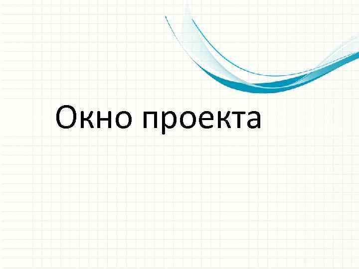 Окно проекта 