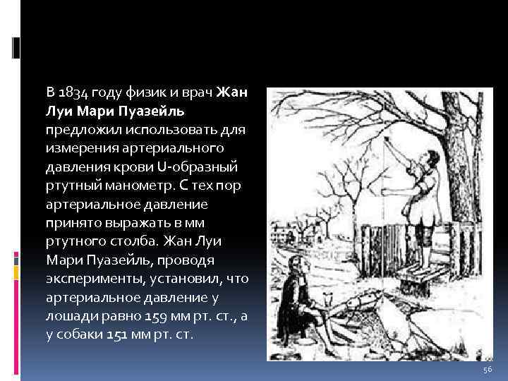В 1834 году физик и врач Жан Луи Мари Пуазейль предложил использовать для измерения