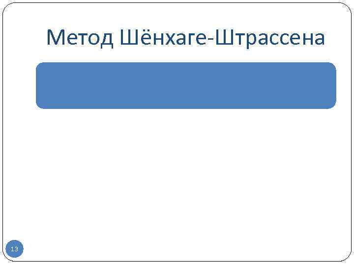 Метод Шёнхаге-Штрассена 13 