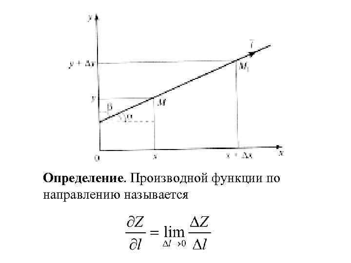 Определение. Производной функции по направлению называется 