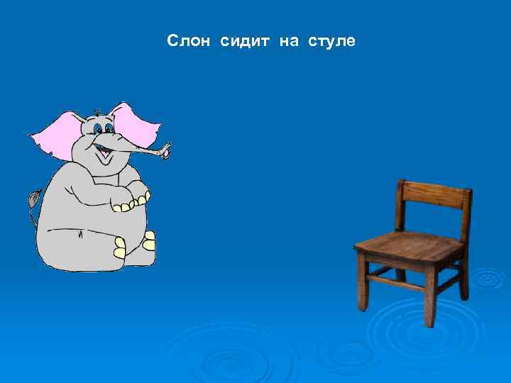 Слон сидит на стуле 
