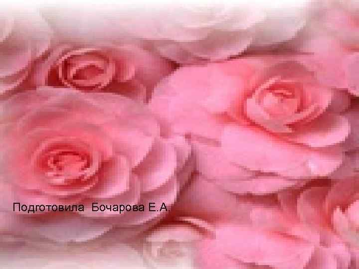 Подготовила Бочарова Е. А. 