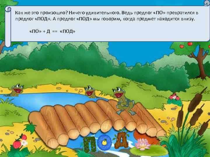  Как же это произошло? Ничего удивительного. Ведь предлог «ПО» превратился в предлог «ПОД»