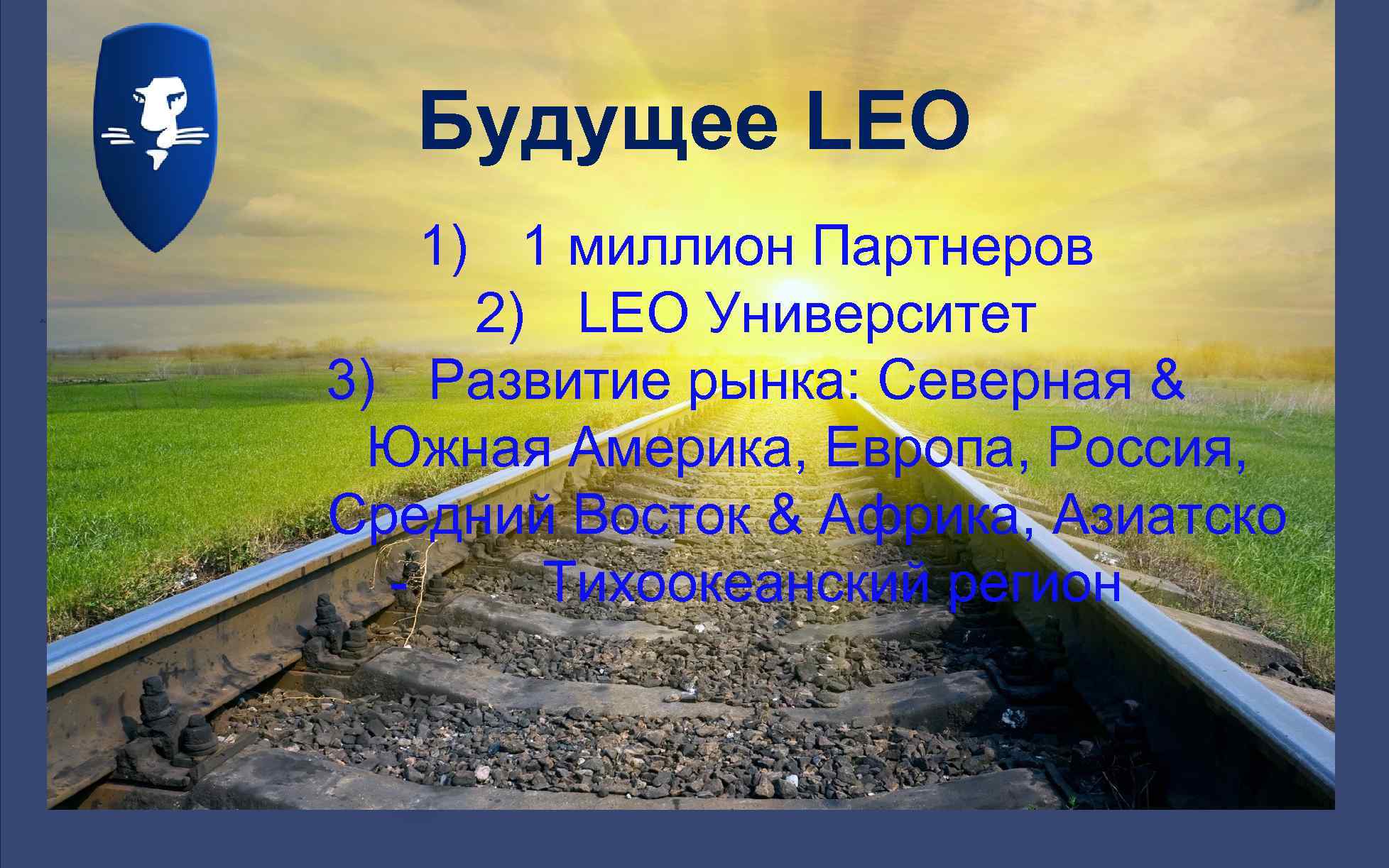 Будущее LEO 1) 1 миллион Партнеров 2) LEO Университет 3) Развитие рынка: Северная &