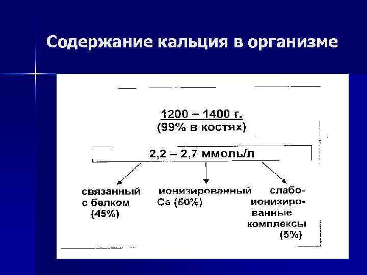 Содержание кальция в организме 