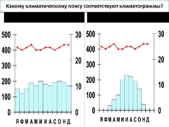 Какому климатическому поясу соответствуют климатограммы? 