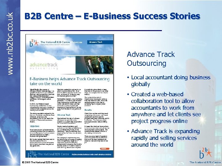 www. nb 2 bc. co. uk B 2 B Centre – E-Business Success Stories