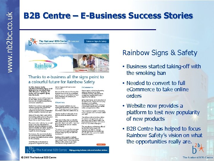 www. nb 2 bc. co. uk B 2 B Centre – E-Business Success Stories