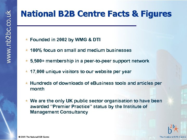 www. nb 2 bc. co. uk National B 2 B Centre Facts & Figures