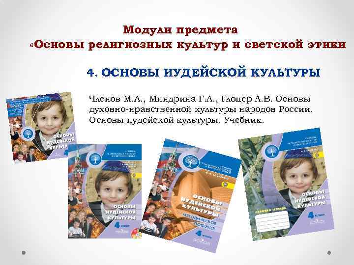 Модули предмета «Основы религиозных культур и светской этики » 4. ОСНОВЫ ИУДЕЙСКОЙ КУЛЬТУРЫ Членов