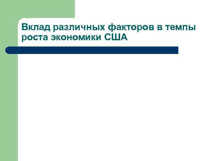 Вклад различных факторов в темпы роста экономики США 