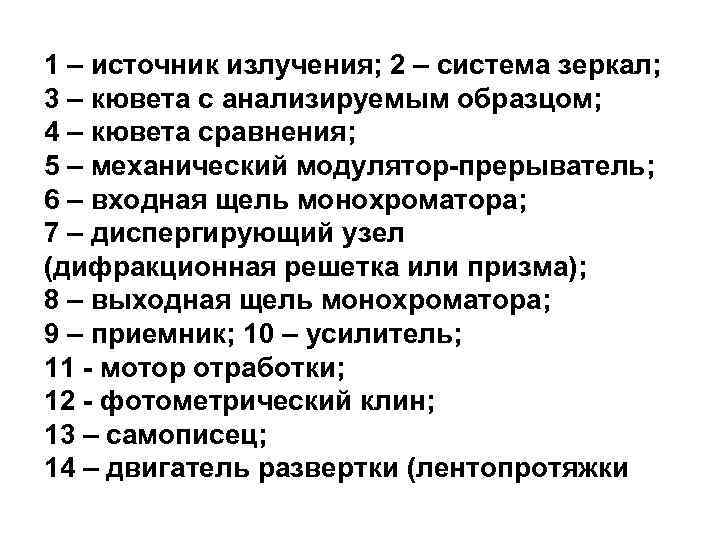 1 – источник излучения; 2 – система зеркал; 3 – кювета с анализируемым образцом;