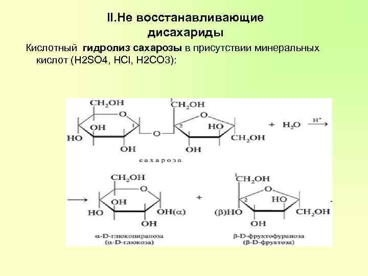 Схема гидролиза сахарозы