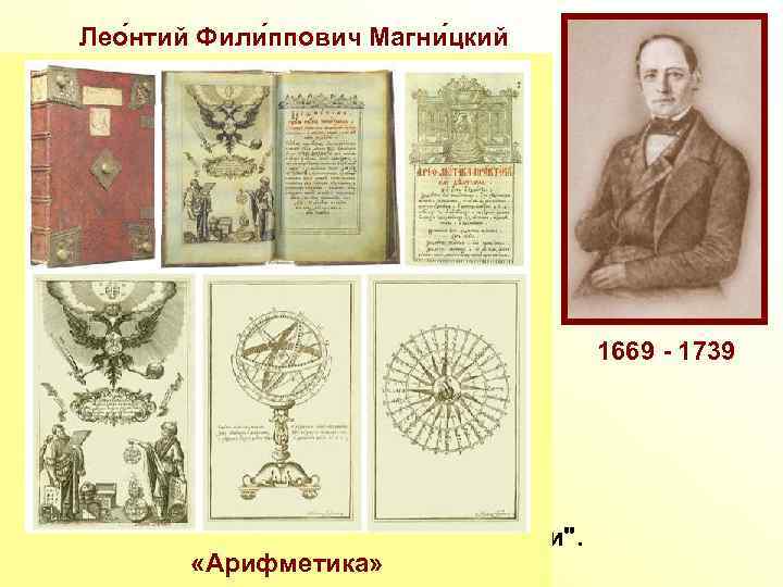 Лео нтий Фили ппович Магни цкий Русский математик, педагог. Преподаватель математики в Школе математических