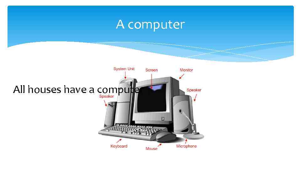 A computer All houses have a computer 