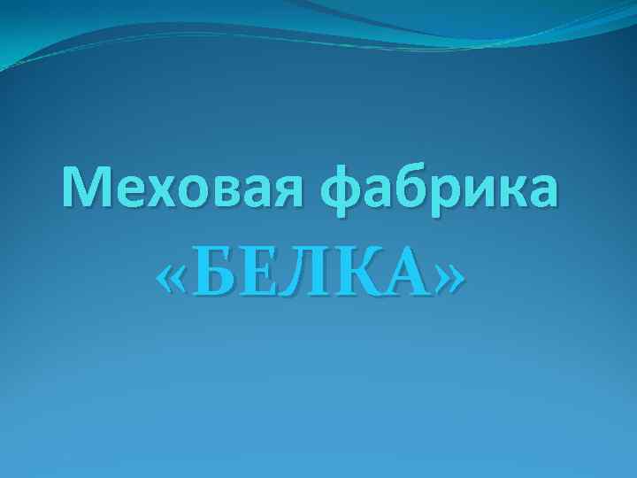 Меховая фабрика «БЕЛКА» 