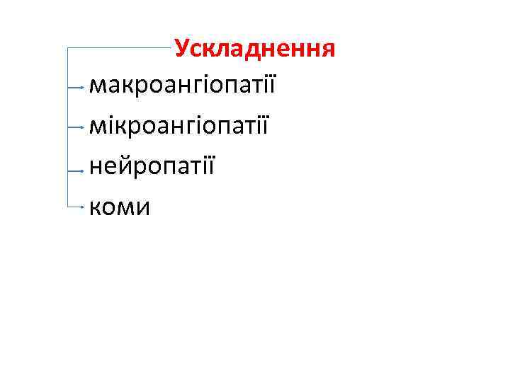 Ускладнення макроангіопатії мікроангіопатії нейропатії коми 