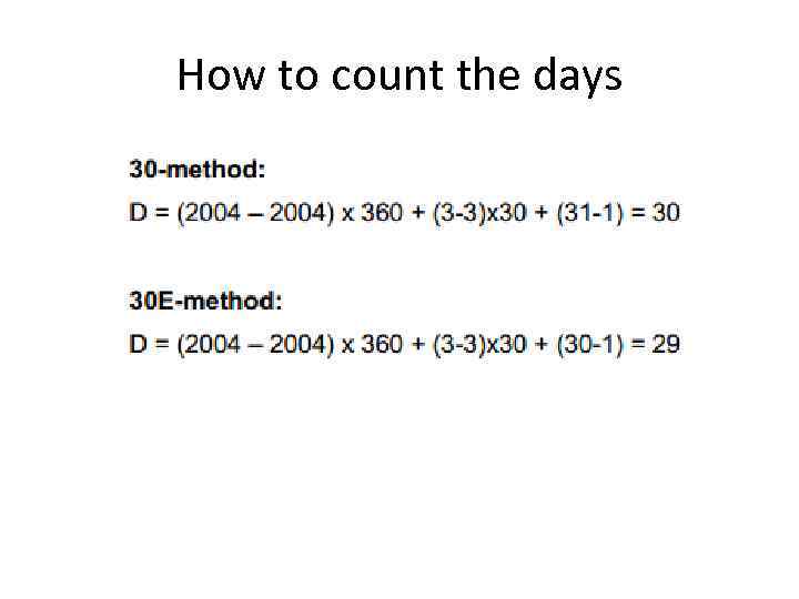 How to count the days 