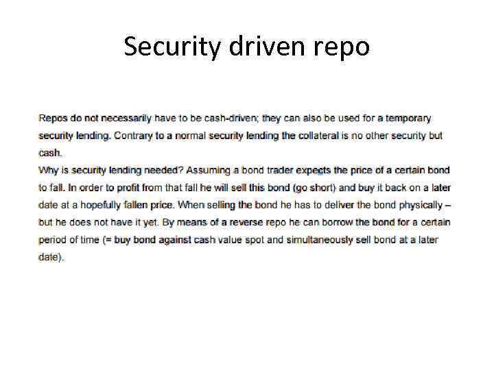Security driven repo 