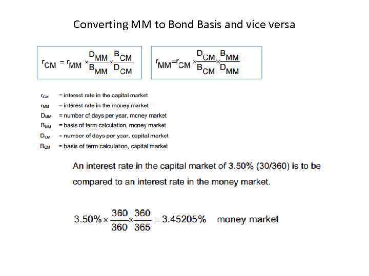 Converting MM to Bond Basis and vice versa 