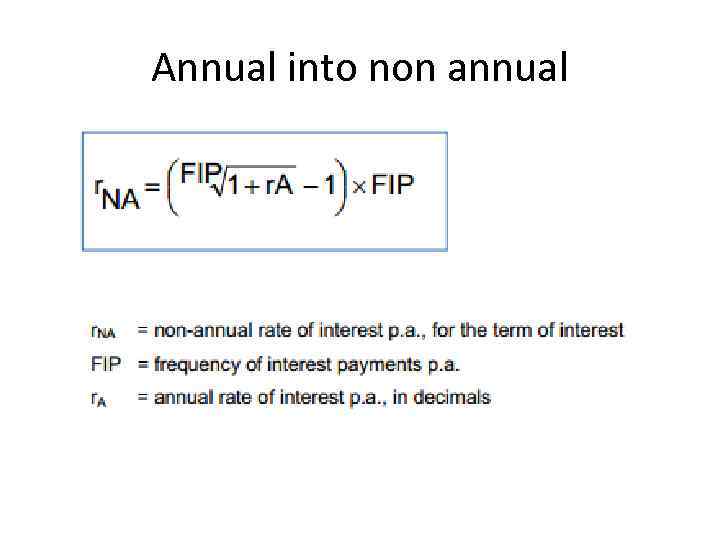 Annual into non annual 