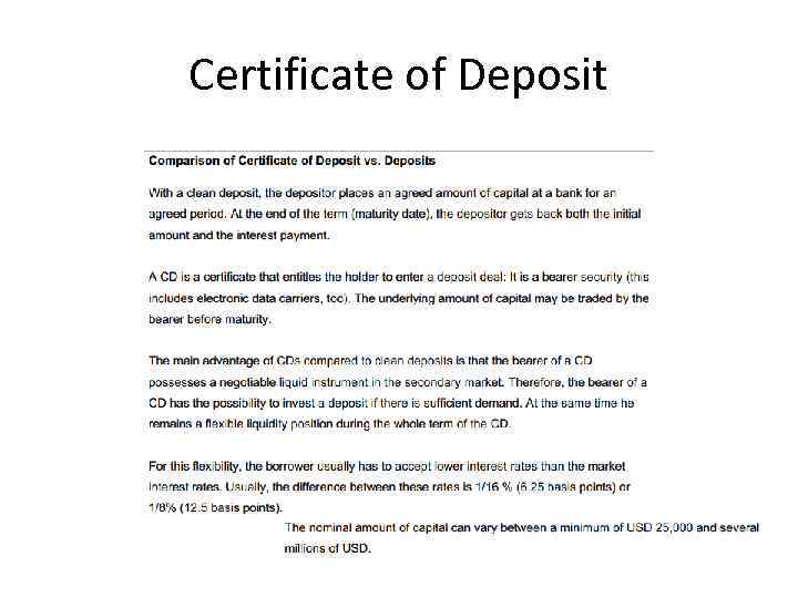 Certificate of Deposit 
