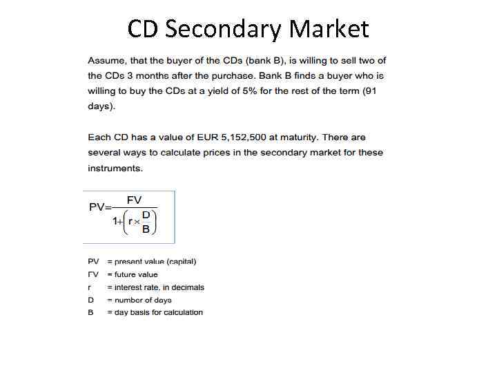 CD Secondary Market 