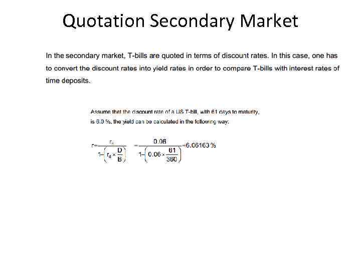 Quotation Secondary Market 