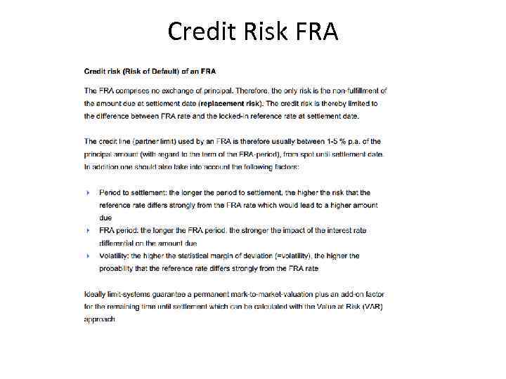 Credit Risk FRA 