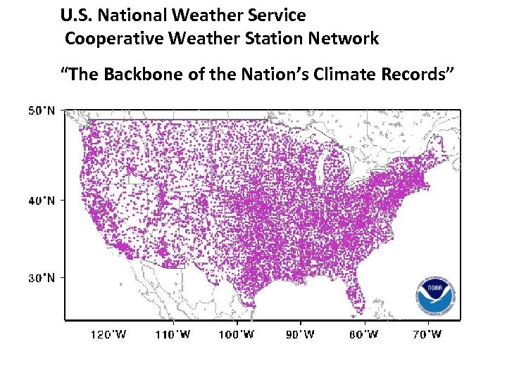 U. S. National Weather Service Cooperative Weather Station Network “The Backbone of the Nation’s