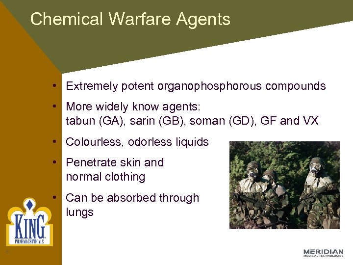 Chemical Warfare Agents • Extremely potent organophosphorous compounds • More widely know agents: tabun