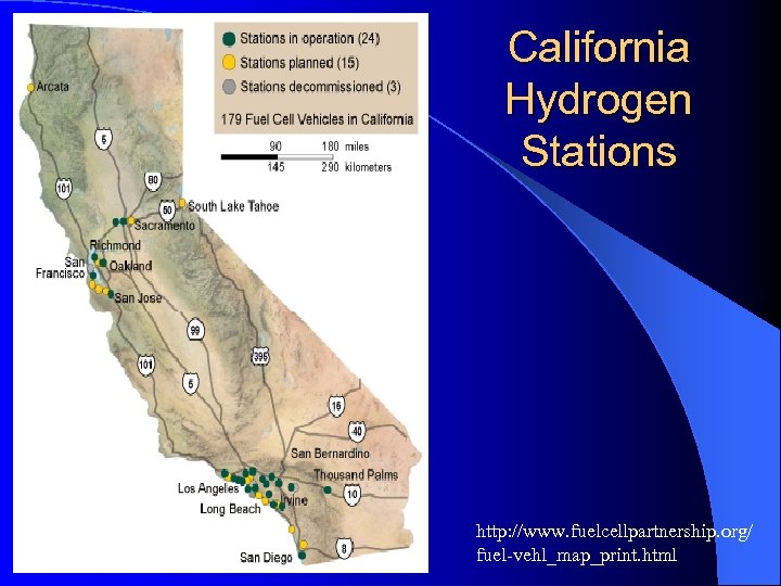 California Hydrogen Stations http: //www. fuelcellpartnership. org/ fuel-vehl_map_print. html 