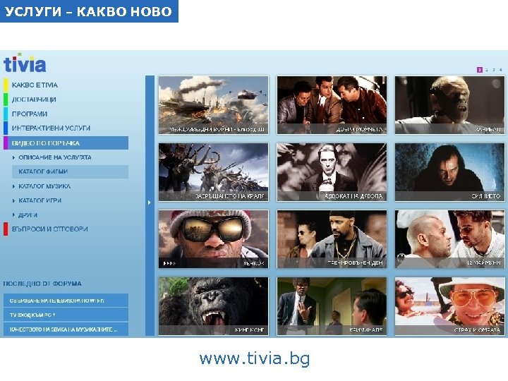 УСЛУГИ – КАКВО НОВО www. tivia. bg 