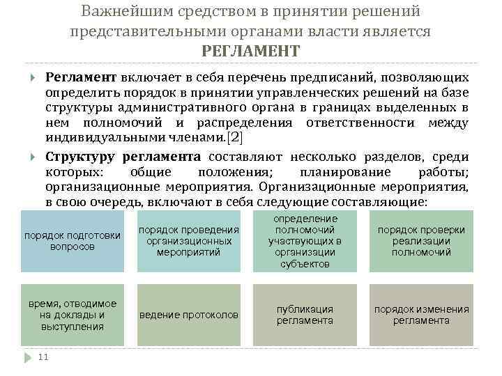 План заседания представительного органа муниципального образования