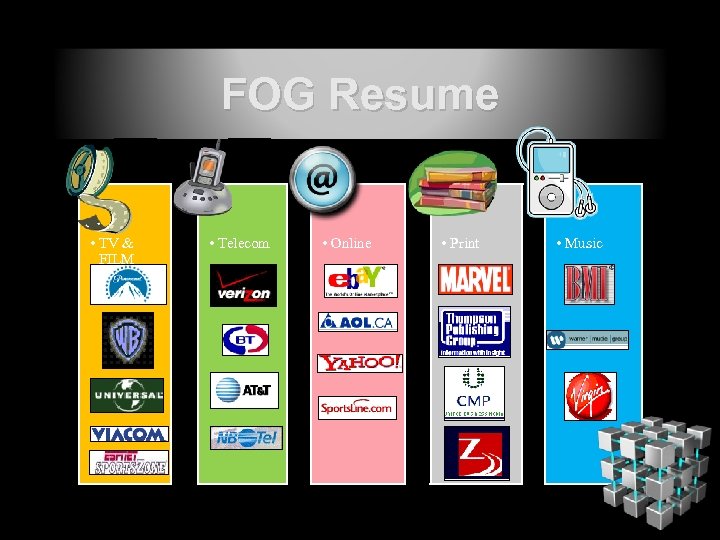 FOG Resume • TV & FILM • Telecom • Online • Print • Music