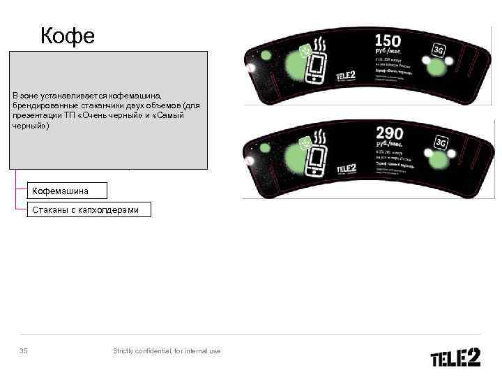 Кофе В зоне устанавливается кофемашина, брендированные стаканчики двух объемов (для презентации ТП «Очень черный»
