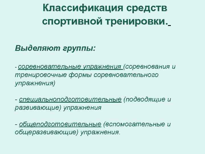 Схема методы спортивной тренировки