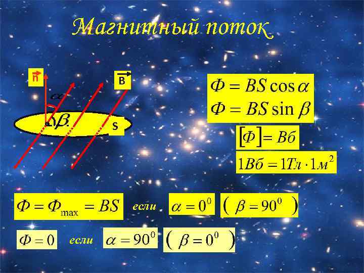 Магнитный поток n B S если 