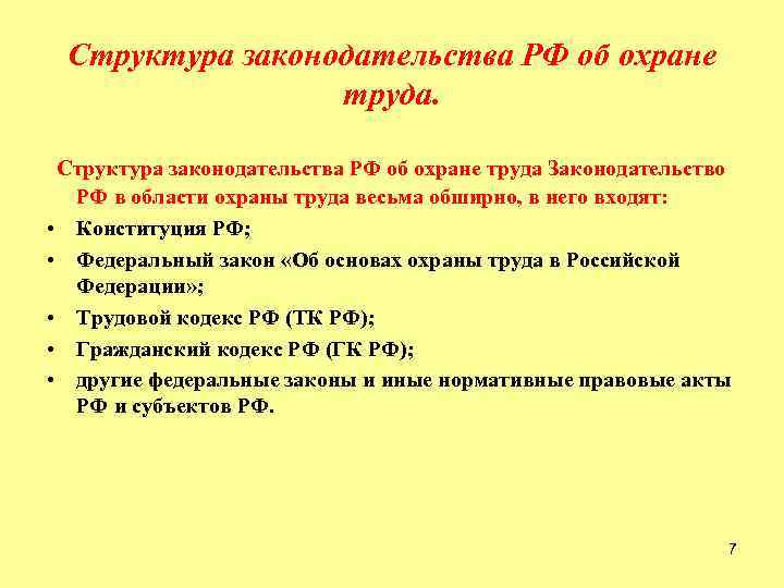 Закон об охране труда. Структура законодательства РФ об охране труда. Основные законы в области охраны труда. Основные федеральные законы в области охраны труда. Назовите основной закон РФ В области охраны труда.