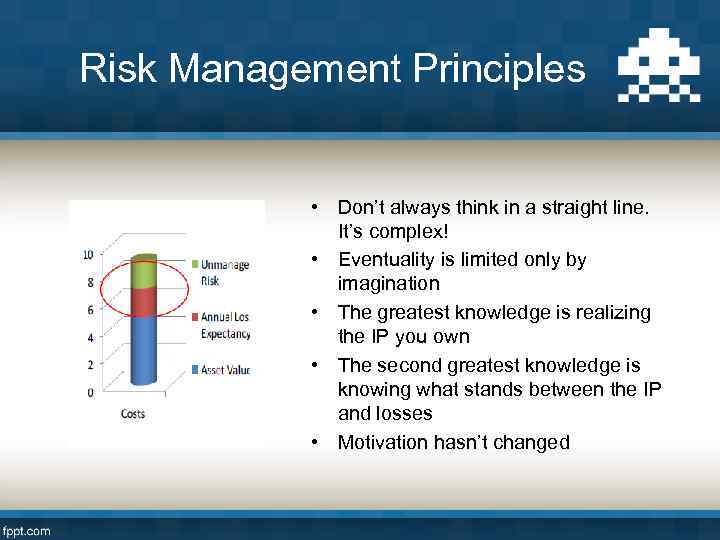 Risk Management Principles • Don’t always think in a straight line. It’s complex! •