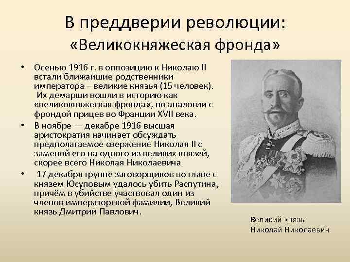 Фронда это. Великокняжеская фронда в России. Оппозиция Николаю II со стороны либералов и великих князей. Оппозиция Николая 2. Фронда Великие князья.