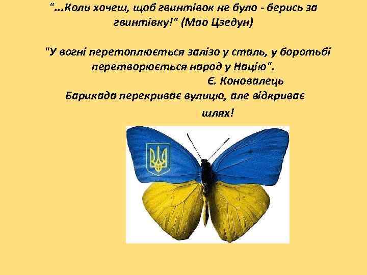 ". . . Коли хочеш, щоб гвинтівок не було - берись за гвинтівку!" (Мао