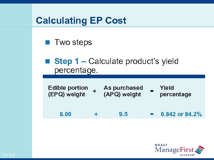 5 Oh 5 1 Controlling Food Costs In