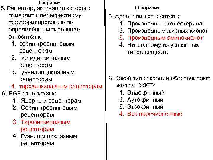 I вариант 5. Рецептор, активация которого приводит к перекрёстному фосфорилированию по определённым тирозинам относится