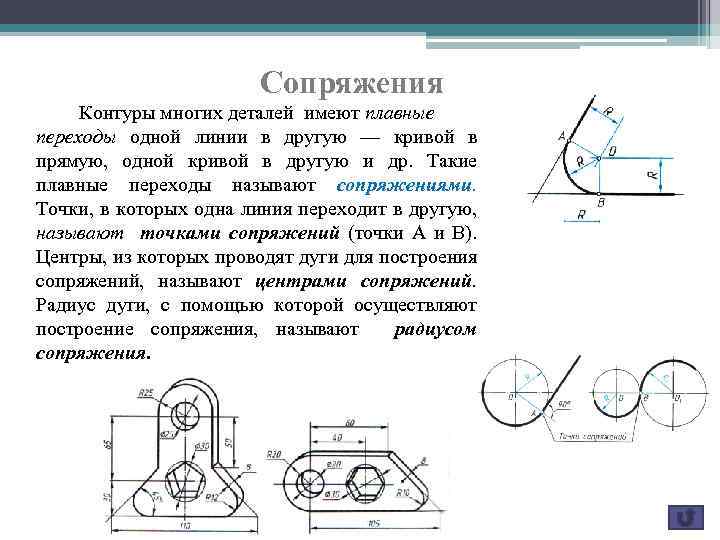 Линии сопряжения на чертеже